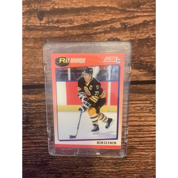 1991 Score Ray Bourque Hockey Card #50 Bruins Defenseman In Protective Case - Picture 1 of 2